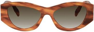 Celine Triomphe 55mm Rectangular Sunglasses in Blonde Havana /Gradient Brown at Nordstrom