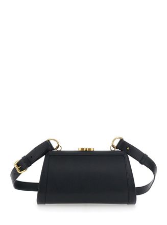Vivienne Westwood Ascot Black Shoulder Bag With Removable Shoulder Strap And Buckle Detail In Leather Woman