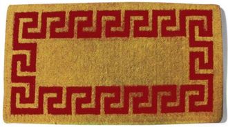 No Brand Zerbino tappeto imperiale rosso in cocco annodato a mano con spessore 38 mm - 60x120 cm