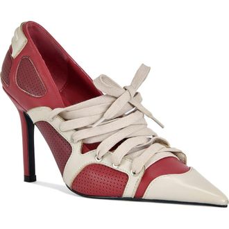 Azalea Wang Firestring Pointed Toe Pump in Red Multi at Nordstrom, Size 7.5