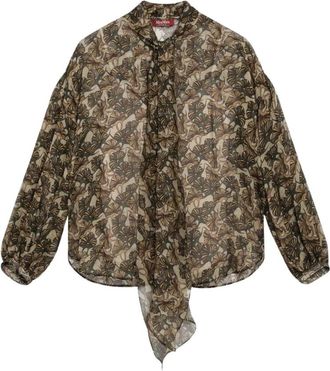 Max Mara Ballata Blouse - Dames - Blouses - Veelkleurig - M - Chiffon - Overhemden