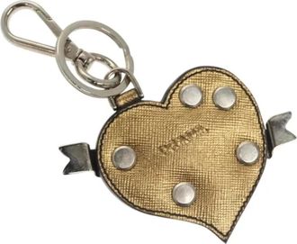 Prada Pre-owned Leather key-holders - Dames - Vintage Accessoires - Geel - ONE Size - Leer - Vintage