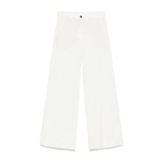 Nine In The Morning Wide Trousers, female, White, Size: W26 White Wide Trousers for Women
