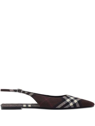 Burberry Geruite slingback pumps - Bruin