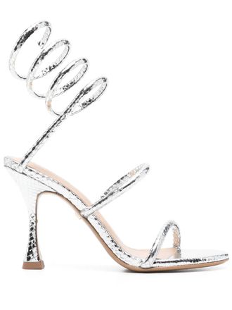 Lola Cruz 105mm Greta sandals - women - Calf Leather/Calf Leather/Calf Leather - 36 - Silver