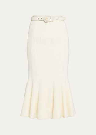 Sergio Hudson Stretch Crepe Midi Tulip Skirt