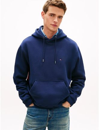 Tommy Hilfiger Mens Back Flag Logo Pullover Hoodie - Light Navy - XL