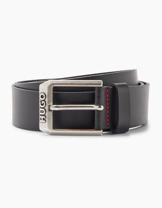HUGO BOSS Mens HUGO Gelio-C Sz40 Mens Leather Belt - Black - Size: W34
