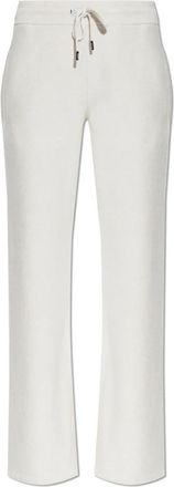Versace Wollen Towel Broek met Wijde Pijpen - Dames - Sweatpants - Beige - S - Wol - Broeken