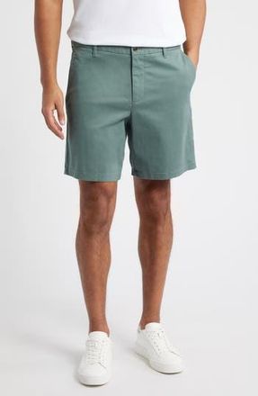 Nordstrom Heron Flat Front Cotton Stretch Twill Chino Shorts in Green Balsam at Nordstrom Rack, Size 30