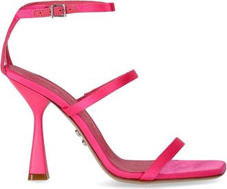 Sergio Levantesi Fuchsia Satijnen Sandaal met Hak - Dames - Sandalen met hakken - Roze - 40 EU - Satijn - Schoenen