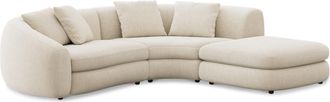 Castlery Fable Single Arm Sectional Sofa Right Facing Customized, (Performance Linen Weave) Cream, Spill Resistant, Ultra Deep Seats for Sofas, Castlery Brand