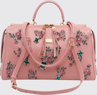 Dolce & Gabbana Borsa Vittoria in pelle con strass ricamati