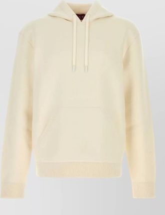 Gucci stretch wool hooded sweatshirt drawstring kangaroo pocket