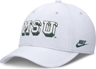Nike Michigan State Primetime Rise Academic Nike Mens Dri-FIT College Hat in White | NC0310AMSV-PFL