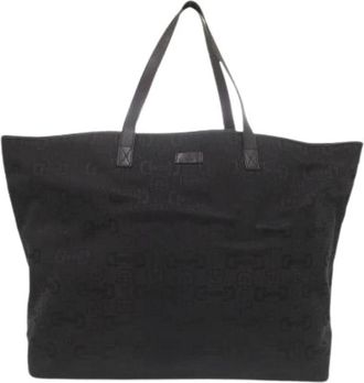 Gucci Pre-owned Tote Bags, female, Black, Size: ONE SIZE Pre-owned Canvas Tote Bag