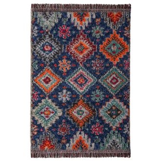 Flair Rugs Alfombra shaggy azul, naranja y verde 160x230cm
