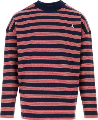 Jil Sander Tops, Heren, Veelkleurig, L, Katoen, Geborduurd katoenen T-shirt