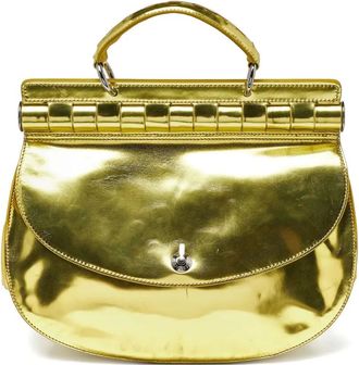 Versace Borsa tote in pelle lucida - Giallo