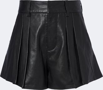 Frame Denim Pleated leather shorts