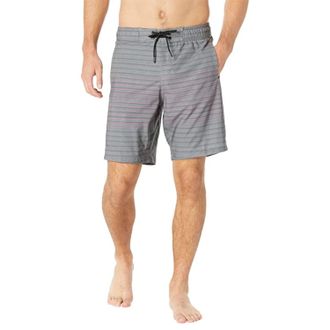 Spyder Boardshorts Mens Gray Striped Drawstring Waist Swimwear FROG223