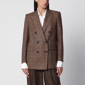 Tagliatore Double-breasted brown Prince of Wales jacket