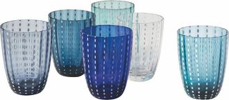 Villa D'Este Home Tivoli Kalahari Set de 6 vasos de agua, 300 ml, multicolor