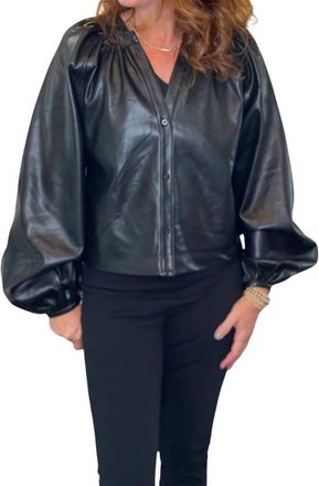 Dolce Cabo Vegan Peasant Top In Black