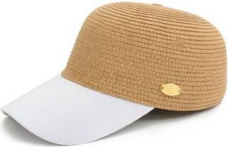 Surell Straw Baseball Cap in Natuarl/White at Nordstrom Rack