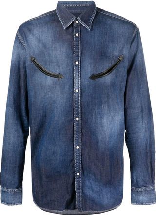 Dsquared2 long-sleeved denim shirt - men - Cotton/Spandex/Elastane - 44 - Blue