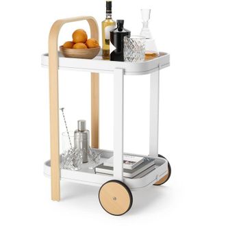 Umbra Bellwood Carrello bar e portavivande, Acciaio, Bianco/naturale - Umbra