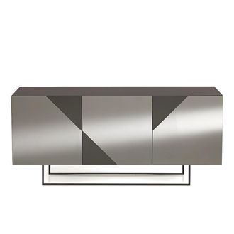 MondoViro Aparador con 3 puertas de espejo gris cm180x50 h80