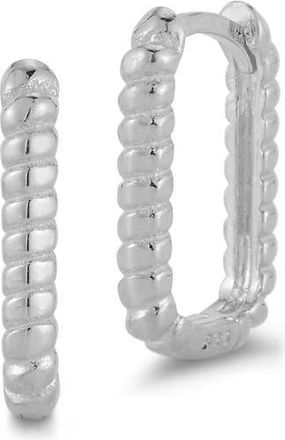 Glaze Jewelry Textured Oval Hoop Earrings in Silver at Nordstrom Rack