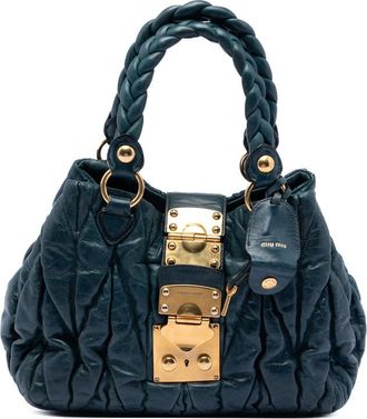 Miu Miu Pre-owned Miu Miu Matelasse Lux Lambskin Bauletto Aperto Satchel Ladies O9ANK0OBVF8YRSY7