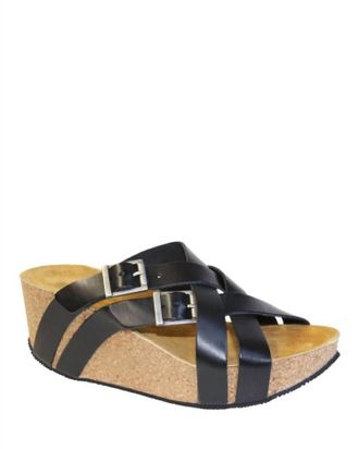 Eric Michael Womens Joan Wedge Sandal In Black