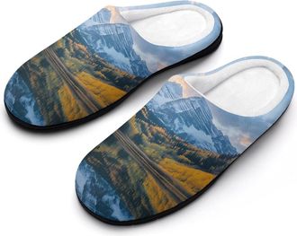 Generic Aspen Morning Mens House Slippers Memory Foam Washable Cotton Slip on Home Shoes