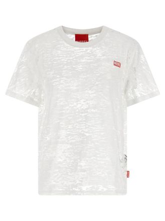 Diesel White Logo Crew Neck T-Shirt