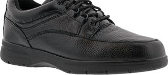 Drew Mens Traveler Shoes In Black Tumbled Leather