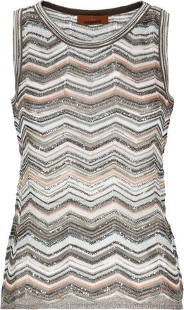 Missoni Multicolor Zigzag Sequined Viscose Top
