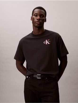 Calvin Klein Jeans Calvin Klein Mens Velvet Monologo Relaxed T-Shirt - Black - 2XL