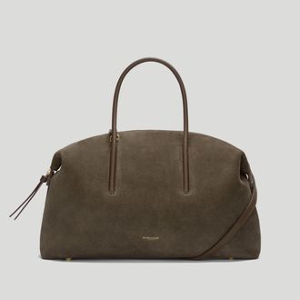 DeMellier The Midi Stockholm in Hazel Suede & Hazel Smooth Leather Top handle bag