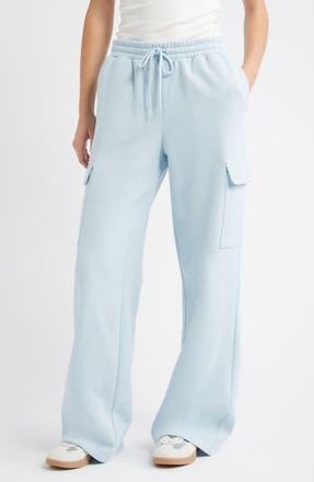 BP. Baggy Wide Leg Cargo Sweatpants in Blue Skyride at Nordstrom Rack, Size Large