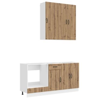 vidaXL Unidad De Cocina Lucca 5 Uds. Roble Artisan Vidaxl