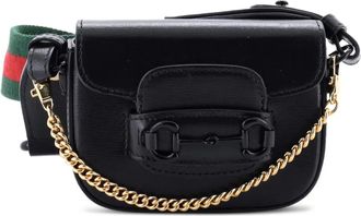 Gucci Horsebit 1955 Flap Wallet with Strap Leather crossbody bag - Zwart