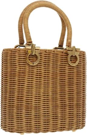 Ferragamo Pre-owned Metal handbags - Dames - Vintage Handtas - Beige - ONE Size - Vintage