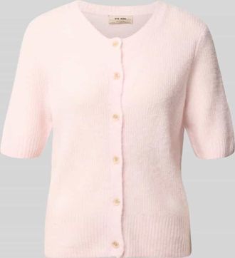 Mos Mosh Cardigan aus Woll-Mix mit 1/2-Arm Modell Thora in Hellrosa Melange, Gr&ouml;&szlig;e XS