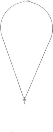 Rosa Maria Sterling zilveren halsketting met diamanten kruishanger
