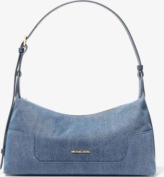 Michael Kors Teddi Medium Washed Denim Slouchy Shoulder Bag