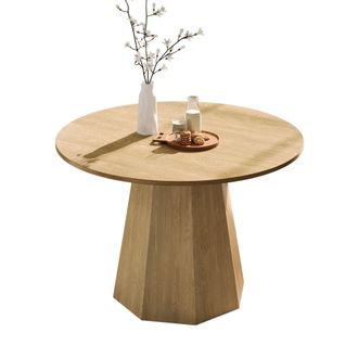STILVORA Mesa De Comedor Redonda En Mdf Con Dise&ntilde;o N&oacute;rdico, F&aacute;cil De Montar - 120&times;120&times;75 Cm, Roble