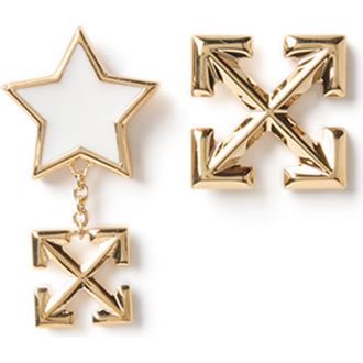 Off-white Womens Star Arrow Earrings in Gold at Nordstrom